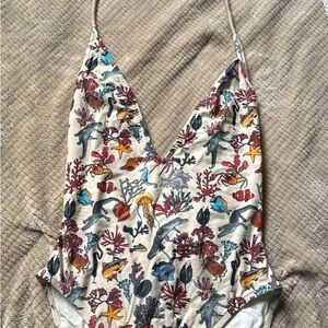 Lacoste Marine Life Print One Piece Swimsuit